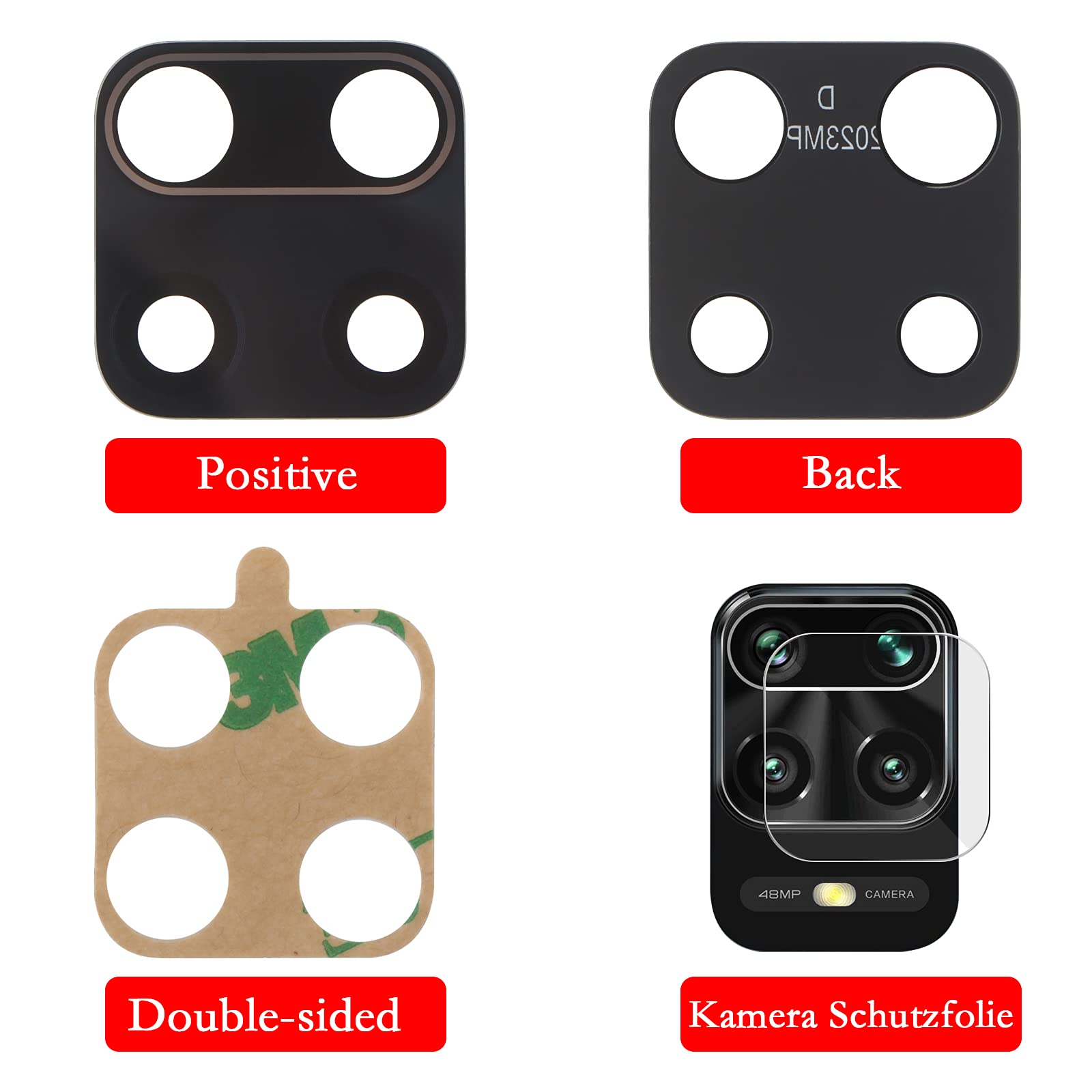 Lentille De Caméra Arrière Pour Xiaomi Redmi Note 9C - Verre De Protection - Neuf