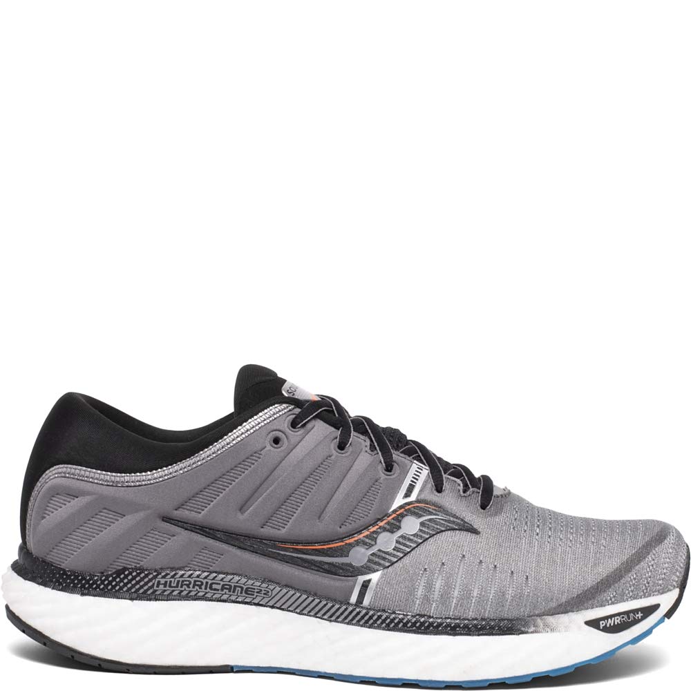 Saucony Men's Hurricane 22, Grey/Black, 8 Medium