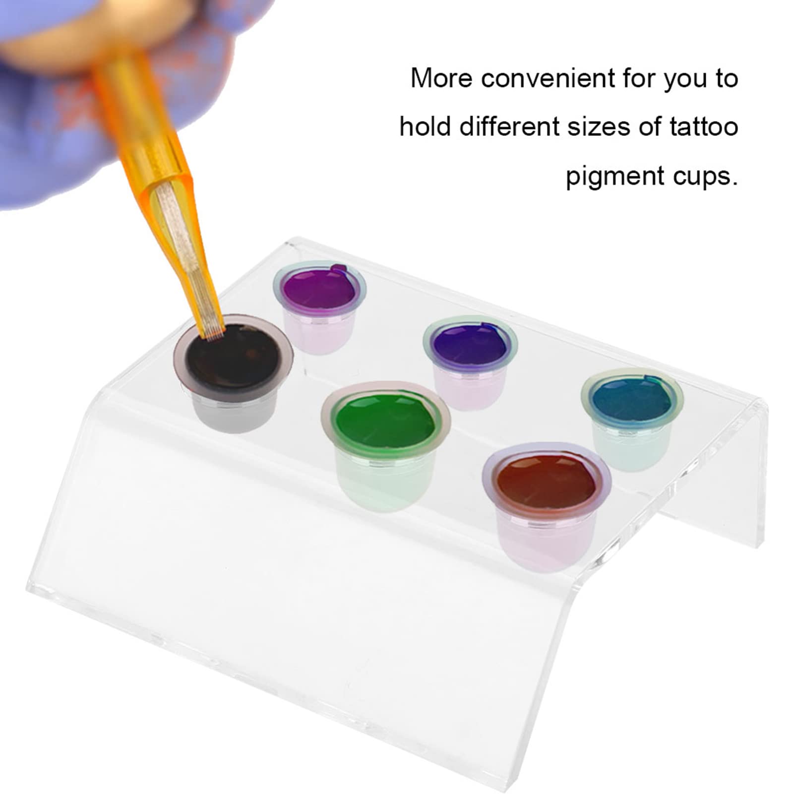 ANGGREK Ink Holder, Acrylic Pigment Cup Stand for Tattoo, Eyebrow & Lip Work