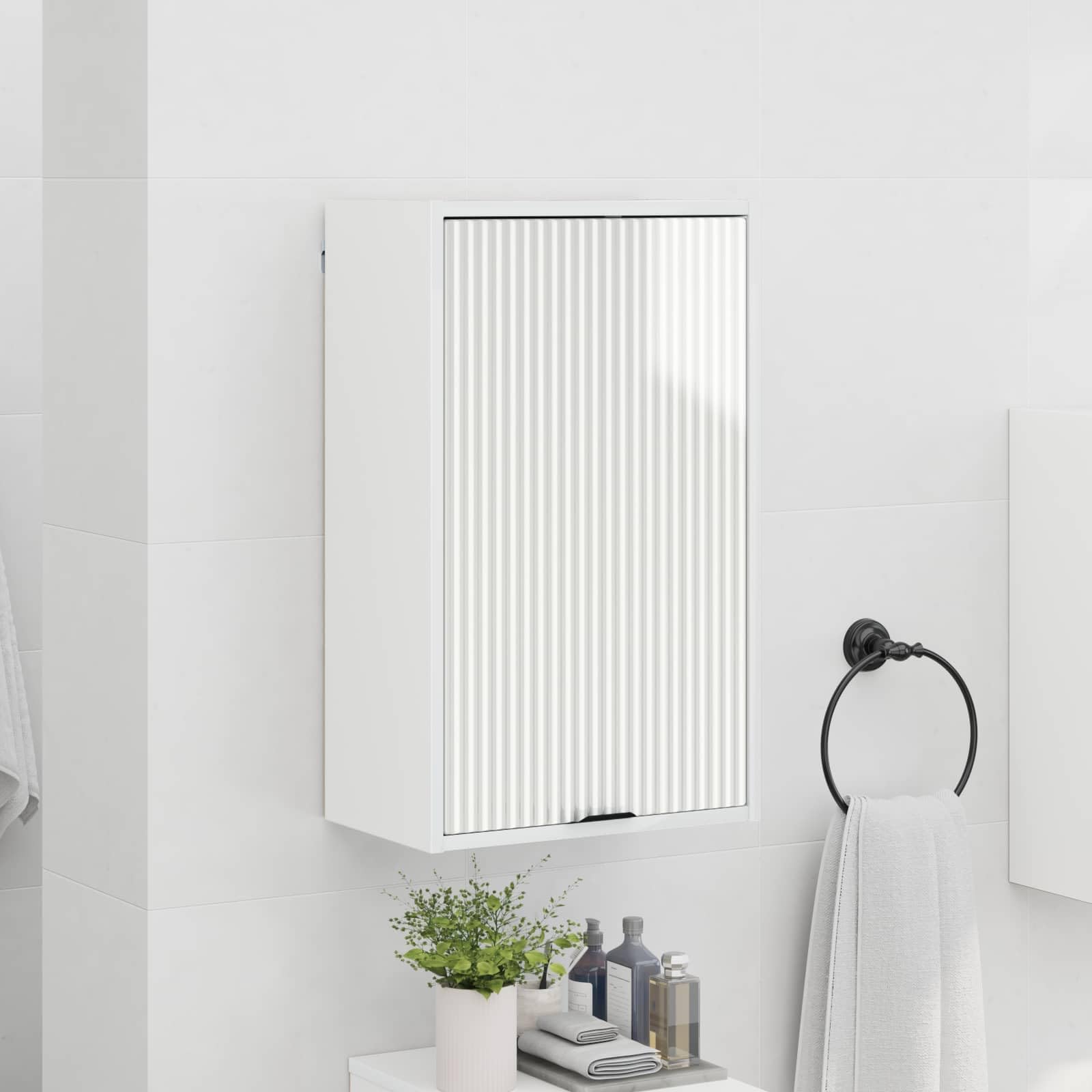 Generisch Badezimmerschrank Hochglanz Weiß 39 x 23,5 x 65 cm,Badezimmerwaschtische,10.82 kg-883388