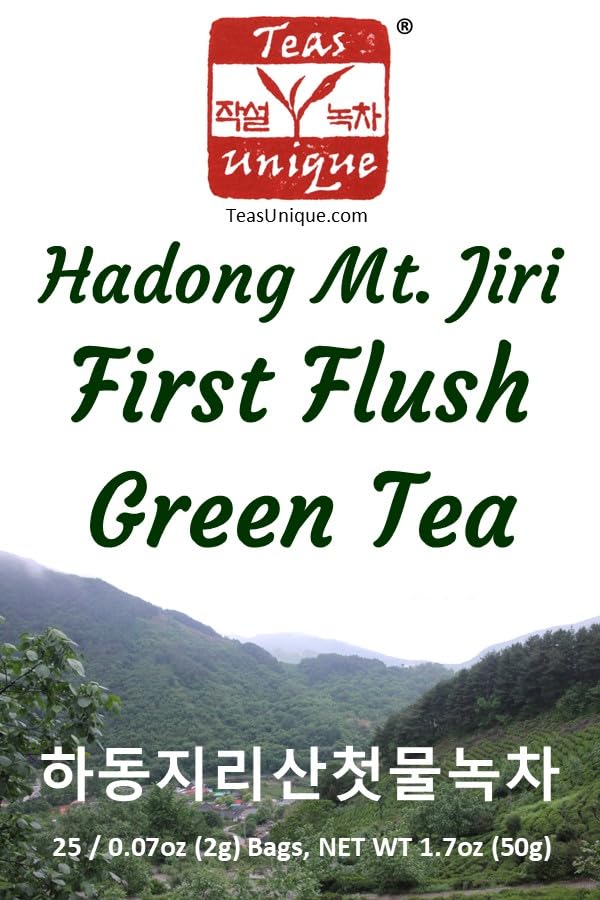 Miniatura 5 de Teas Unique Korean Hadong Mt. Jiri First Flush Té verde, 25 bolsas de té (1.76 oz)