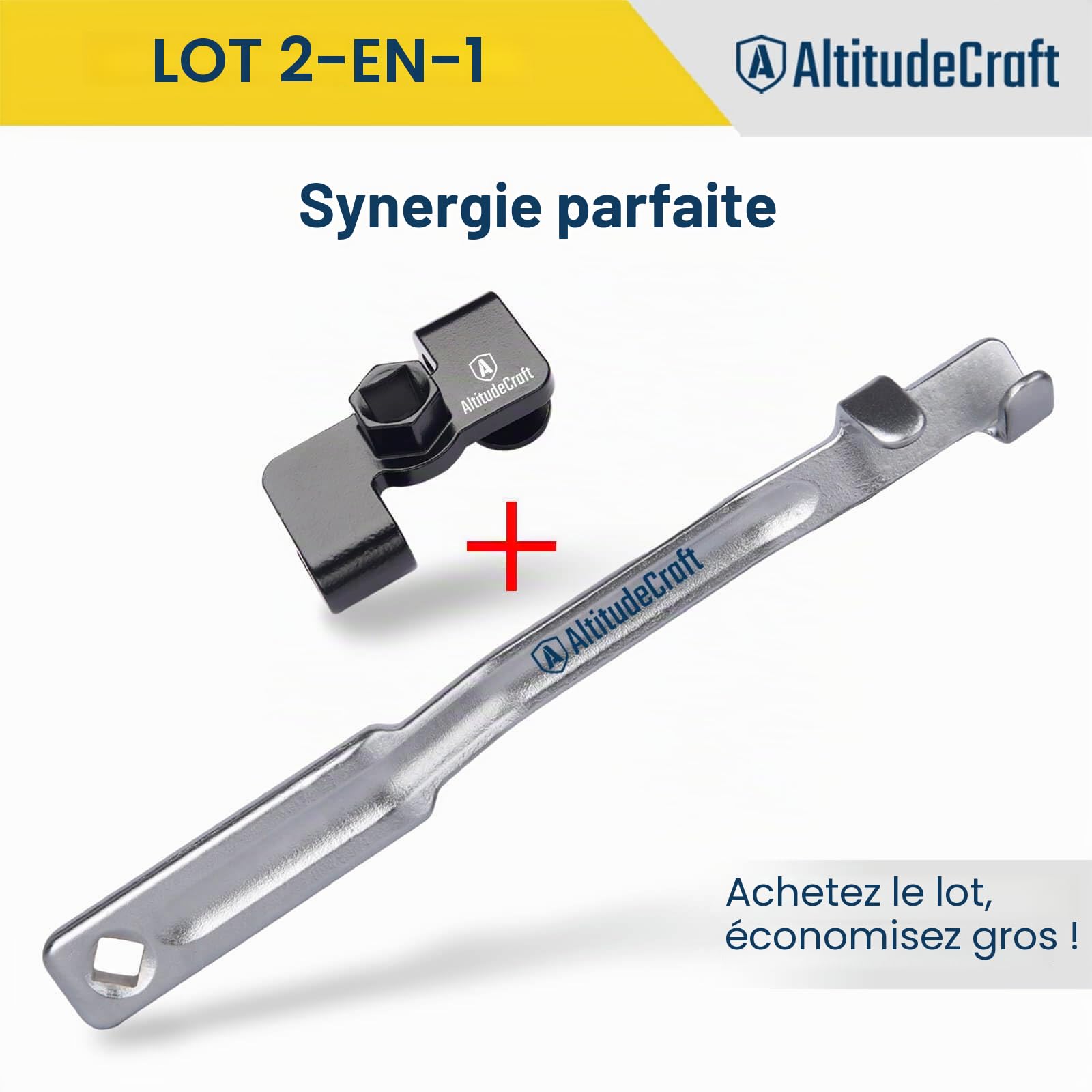 Ensemble de barre d'outils d'extension de clé et rallonge de clé, entraînement 1,27 cm et extension de clé de 34,3 cm, clé d'extension Tite Reach