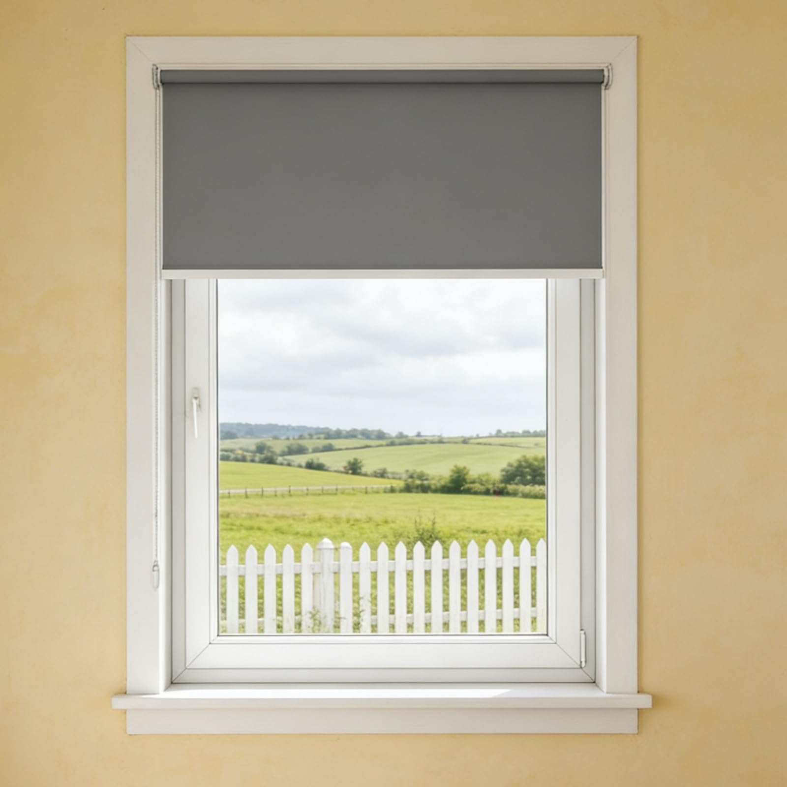 Tende a Rullo Oscuranti su Misura 77 x 160 cm Privacy, Isolamento, Tenda Avvolgibile Oscurante, Personalizzate Tende a Rullo su Misura, Tenda a per Finestre e Porte, Grigio Scuro