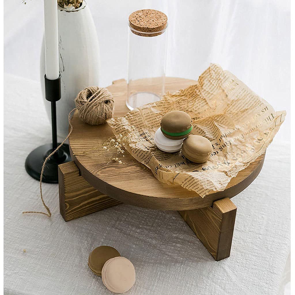 LUCBEI Kuchenständer ServierStänder Hochzeitstorte Base Fach Wald Hochzeit Dessert Tabelle Fenster Display Tablett Holzkuchenständer Kuchen Shop Display Stand Tortenständer (Size : D)