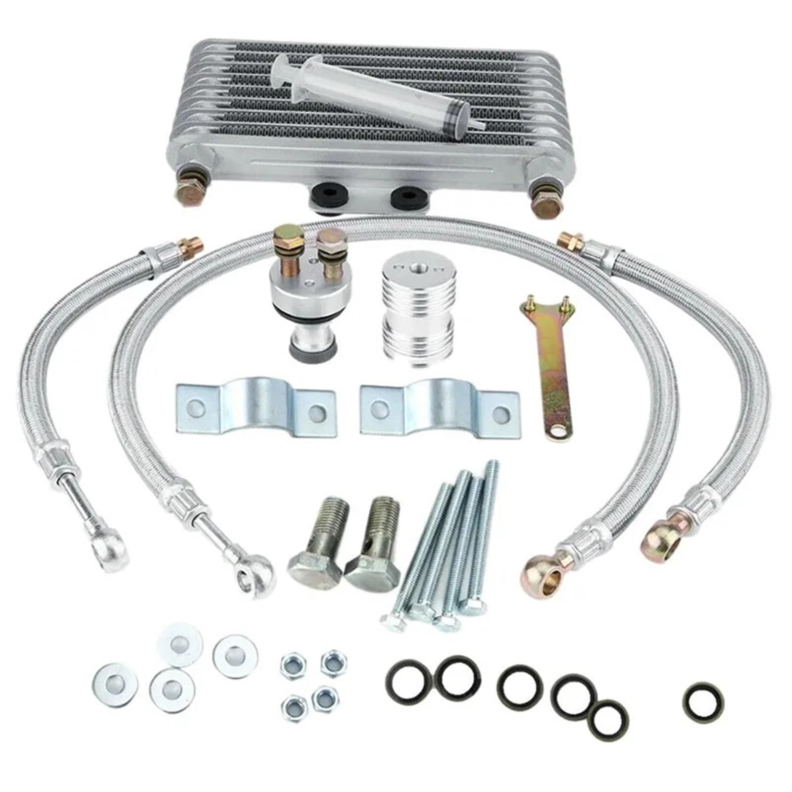 Cooled Intercooler Turbo Intercooler Fit for CB CG Engines 125ml Motorcycle Oil Cooler Radiator Kit Off-Road Engine Oil Cooling Radiator Kit Suitable