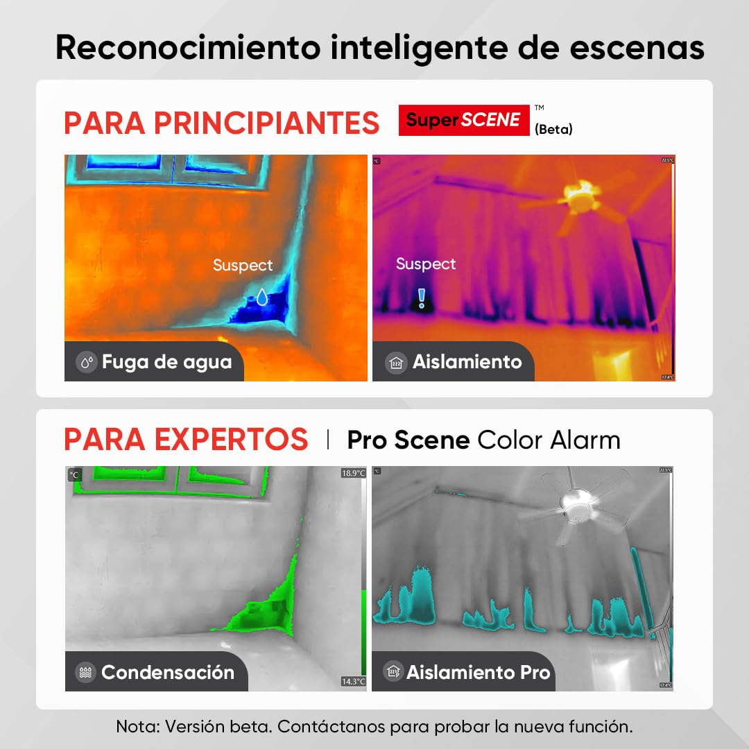 HIKMICRO Cámara termográfica PocketC con resolución IR de 256 x 192, con cámara Visual de 8MP, 25 Hz, escáner térmico con Pantalla táctil de 3,5", IP54, 20℃~400℃, sin WiFi