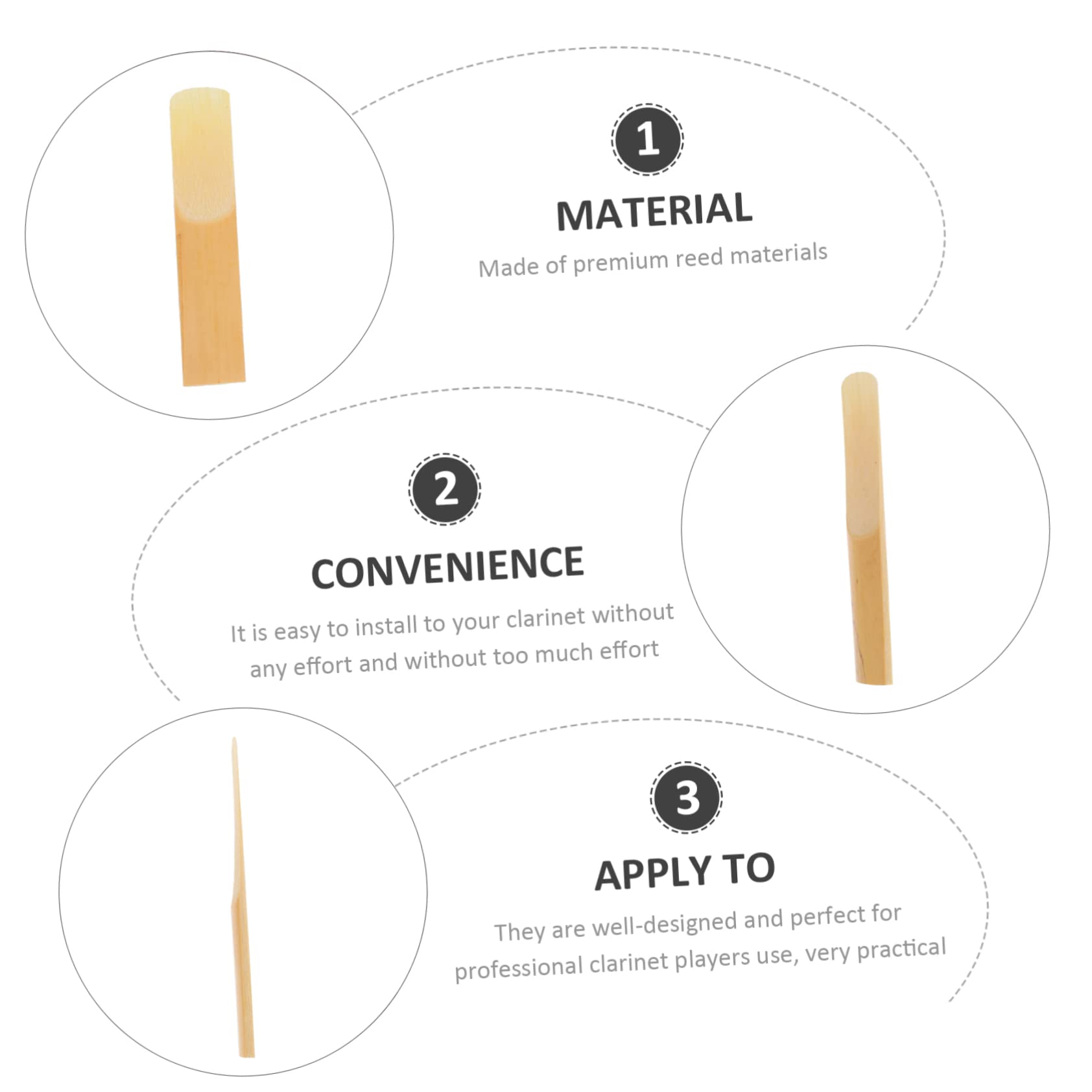 VICASKY 40piezas Reeds De Clarinetes Para Principiantes Reemplazo De Accesorios De Instrumentos Flexibles y Duraderos Dureza Para Saxofones y Clarinetes