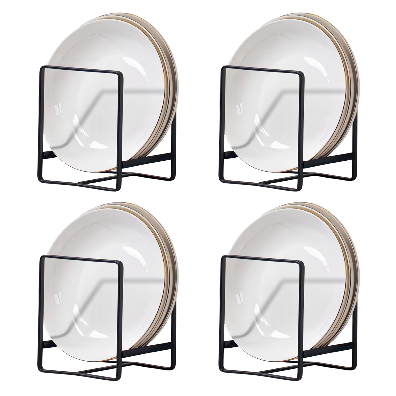Snapklik.com : 4 Pack Large Plate Holders Organizers - Upright Cabinet ...