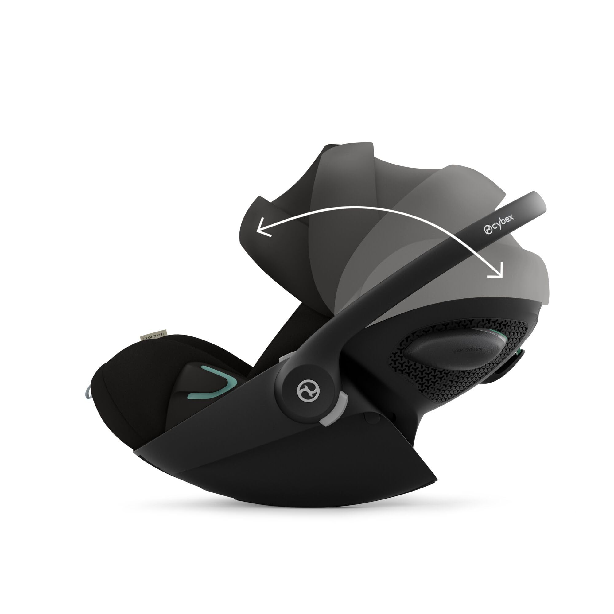 CYBEX Gold Babyschale Cloud G3 Plus, Ab Geburt bis ca. 24 Monate, Für Kinder ab 40 cm bis 87 cm, Max. 13 kg, 180° Drehfunktion, Mesh-Stoff, Inkl. Neugeboreneneinlage, Moon Black