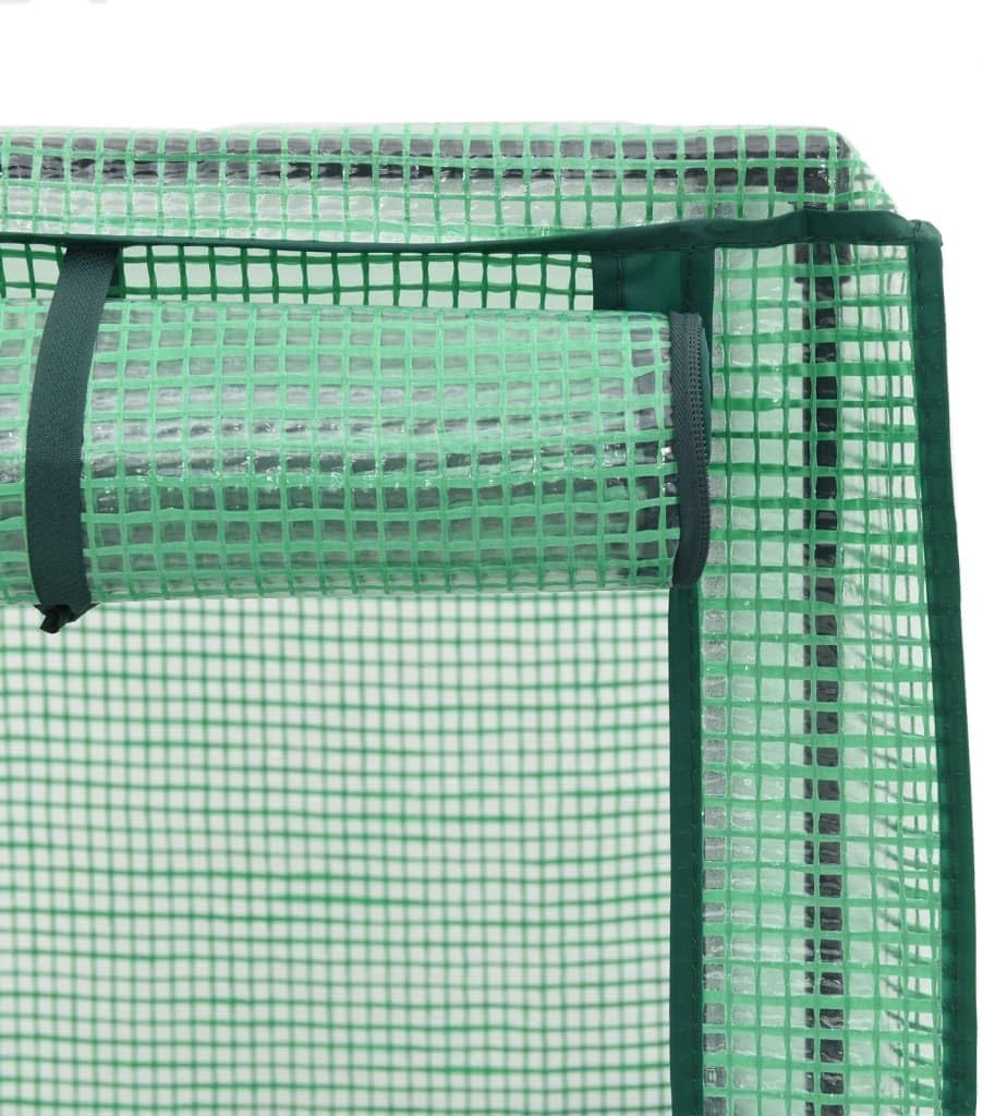 vidaXL Raised Bed Black, Green Polypropylene, Iron, Polyethylene Large