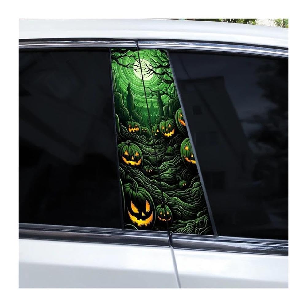 Body Parts 2pcs Halloween Horror Pumpkin Stickers Car Door Pillar Stickers Vinyl Car Window Pillar Decals DIY(Type A)