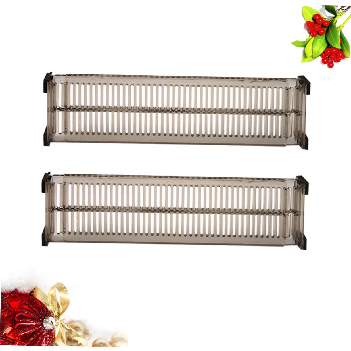 BUTIFULSIC 2Pcs Divider Plate DIY Storage Separator for Home Organization Black Plastic Drawer Splitter for Closet Stationery Socks and Accessories