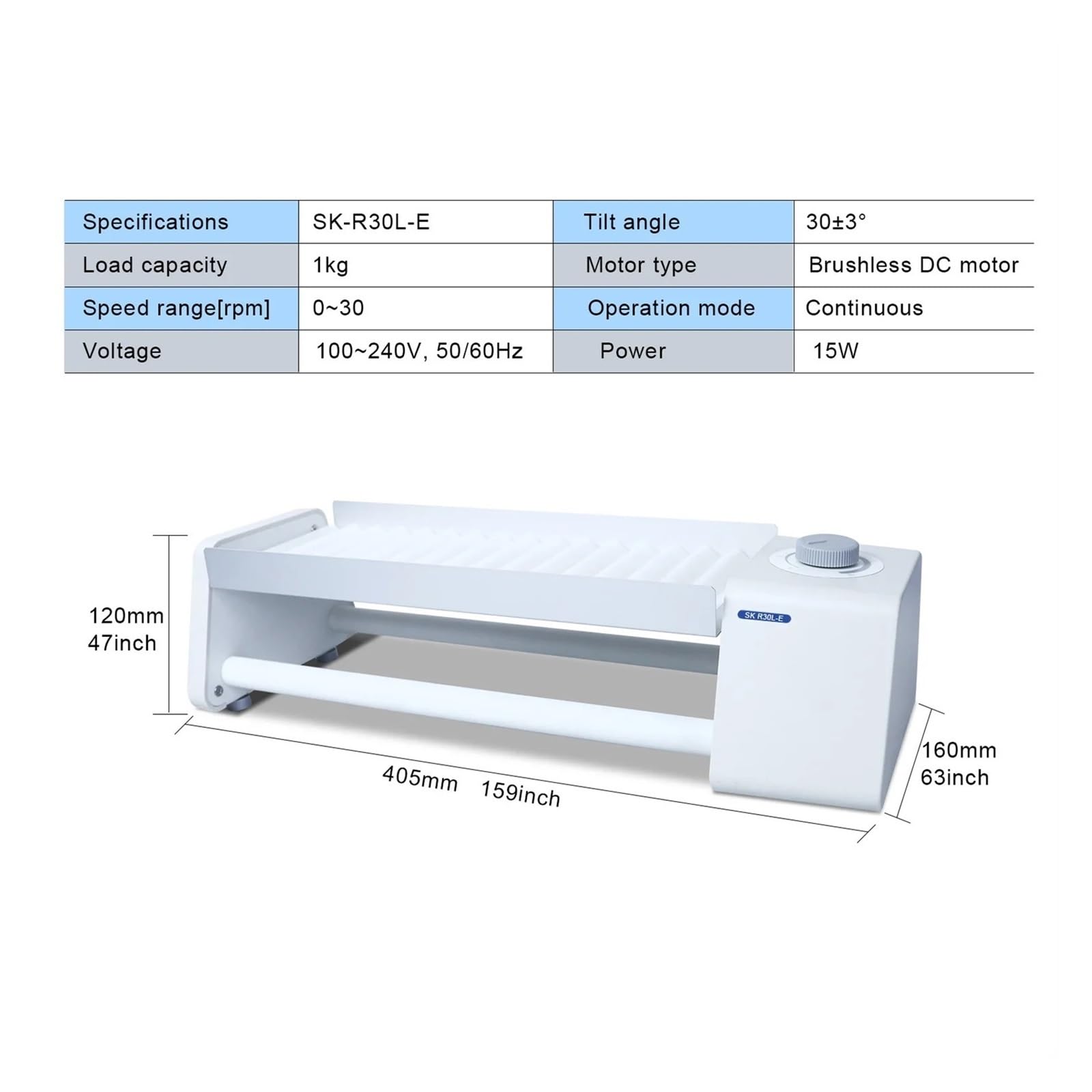 Agitador de laboratorio, Máquina de oscilación tubos ensayo mezcladora compactos basculante rodante sangre laboratorio SK-R30S-E/SK-R30L-E(SK-R30L-E)