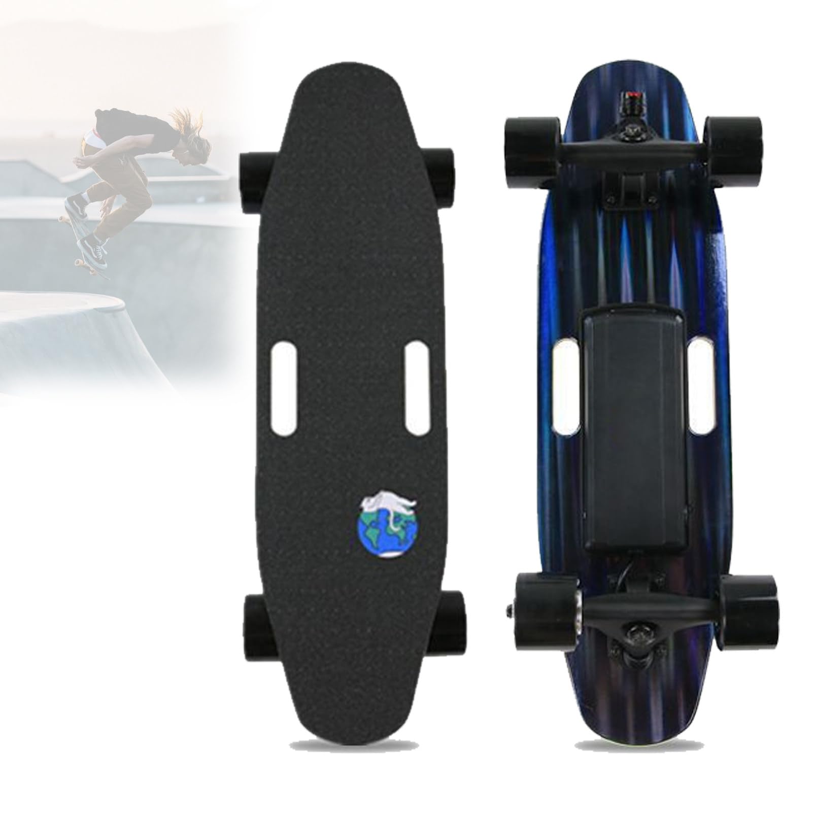 Skateboard pour Adultes, Longboard Quatre Roues, Absorption des Chocs, Charge Maximale De 100 Kg, pour Les Trajets Quotidiens 1-Black(16km)