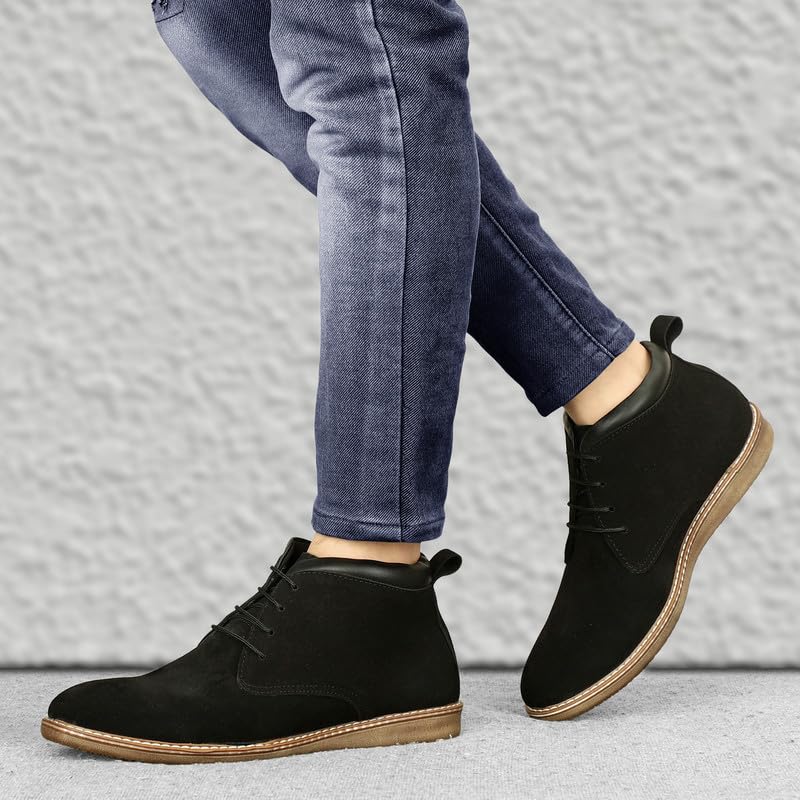 Image of Suede Leather Low Ankle Boot Lace Up for Men