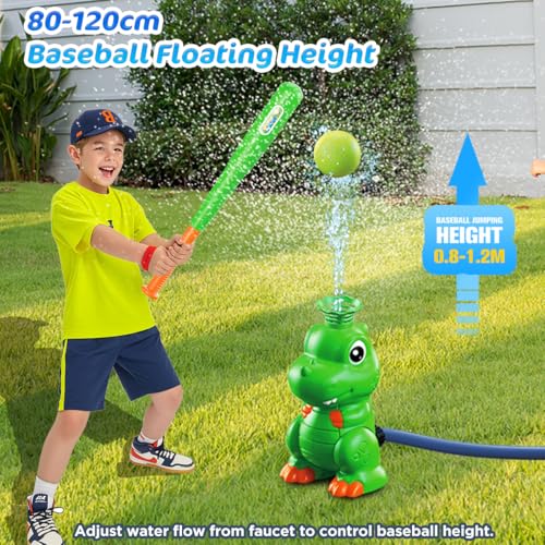 4-in-1 Dinosaurier-Wassersprinkler & Baseball-Spielzeug – 360° Spritzspaß für Kinder im Sommer! 🦖💦🏏 Machen Sie Ihren Garten zum Abenteuerpark! Mit dem TERRAMUS Dinosaurier-Wassersprinkler erleben Kinder spritzigen Spaß und spannende Baseball-Action! 🌞🎉 – Bild 6
