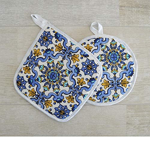 100% Made in Italy Set 2 Presine Cucina art. CETARA (Azzurro)