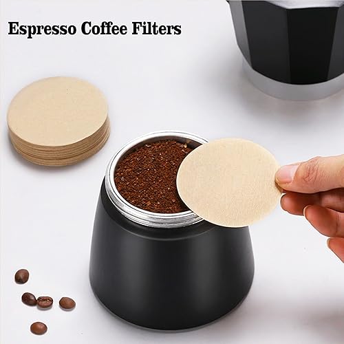 Miniatura 10 de 800 filtros de café expreso, filtro de papel redondo sin blanquear de 2.008 in para máquina de expreso, filtro de café desechable compatible con