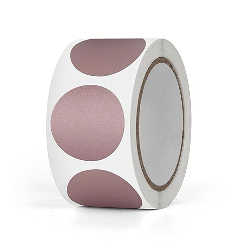 Meitaat Rose Gold Scratch Off Stickers 1 Inch Round Circle Self-Adhesive Labels Scratch Off Card for Lottery Ticket DIY Roll of 300 PCS