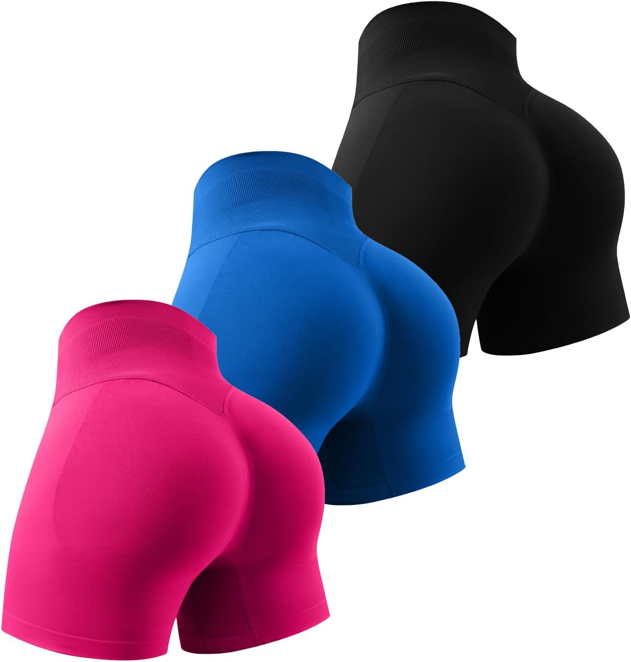 ULERSP Workout Gym Shorts Women 5" Seamless Scrunch Butt Lifting Tummy Control Ruched Booty Yoga