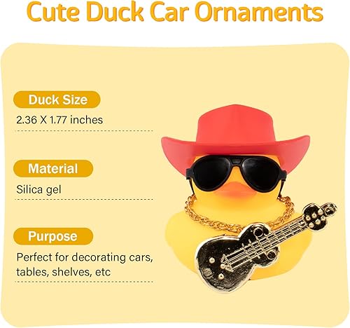 Miniatura 5 de wonuu Decoración de pato de goma para automóvil, accesorios de decoración de adorno de tablero de automóvil, accesorios de decoración con mini