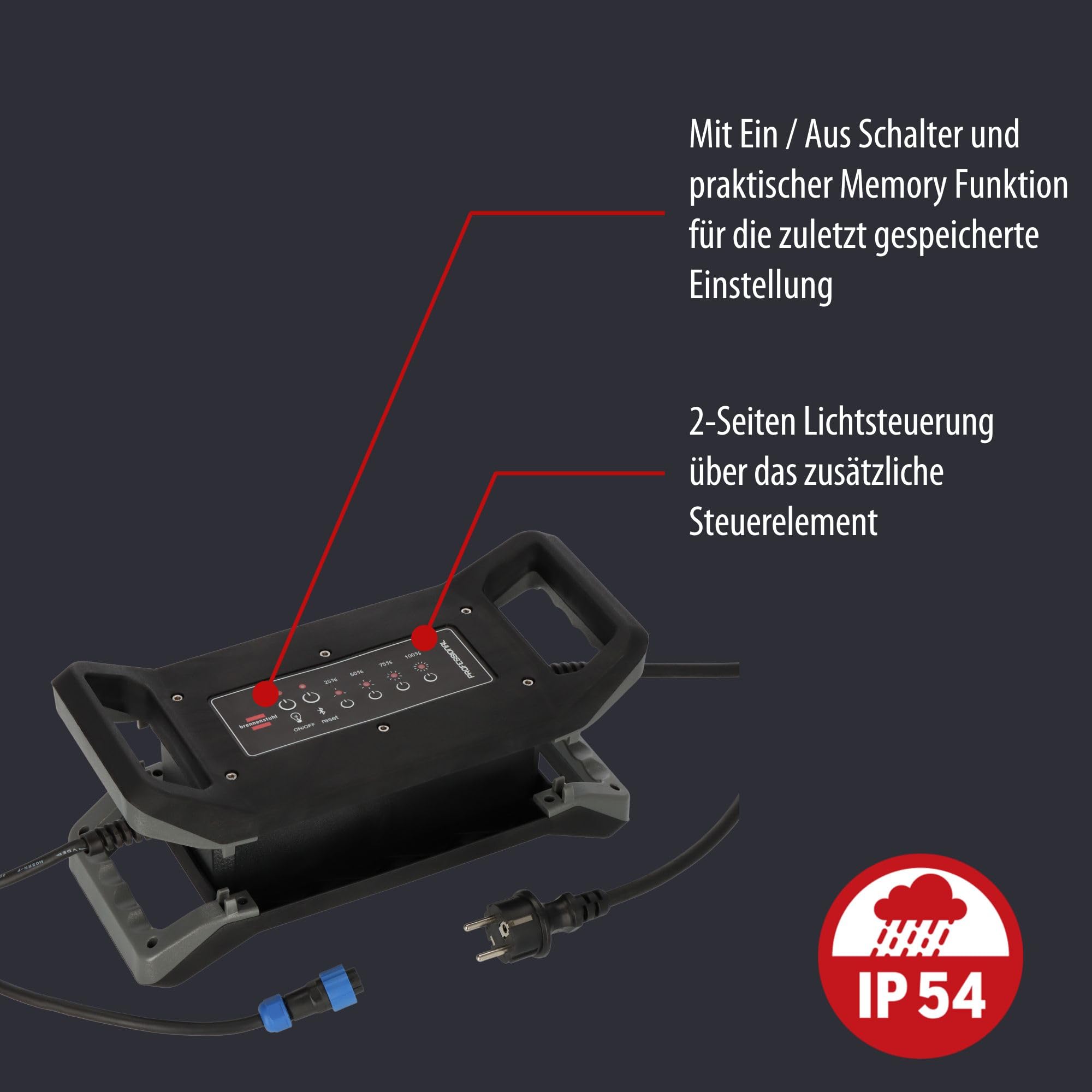 NEU Brennenstuhl Multi Battery LED 360 Hybrid Strahler+Fein Adapt in