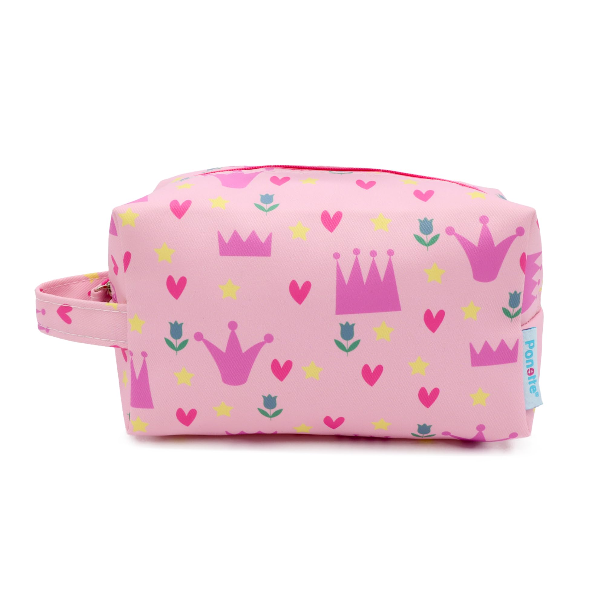 PONETTE - Neceser Infantil en Tejido Violeta con Estampado de Princesas, Unicornios, Arcoíris, Estrellas y Flores, Niño, Niña, Viaje, Estuche, Bolsa, Piscina, Colegio, Campamento, Marca Española — view 8