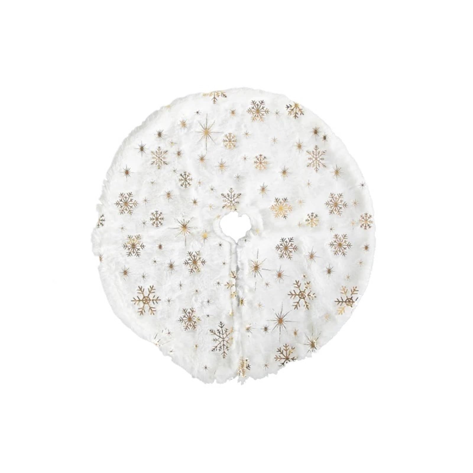 tappeto albero di natale Mini tappeto for albero di Natale con gonna, decorazione rossa e bianca, fiocchi neve Navid(Snowflake,5pc)