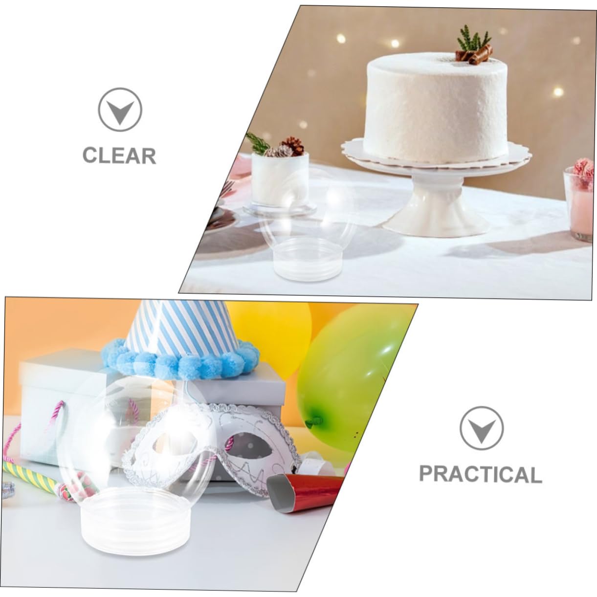 Zerodeko 30 Pz Palloncino in Plastica Trasparente Palla di Neve Natalizia Fai da Te Globo di Neve Fatto in Casa Globo di Neve di Natale Globo di Neve Riempibile L'animale Domestico