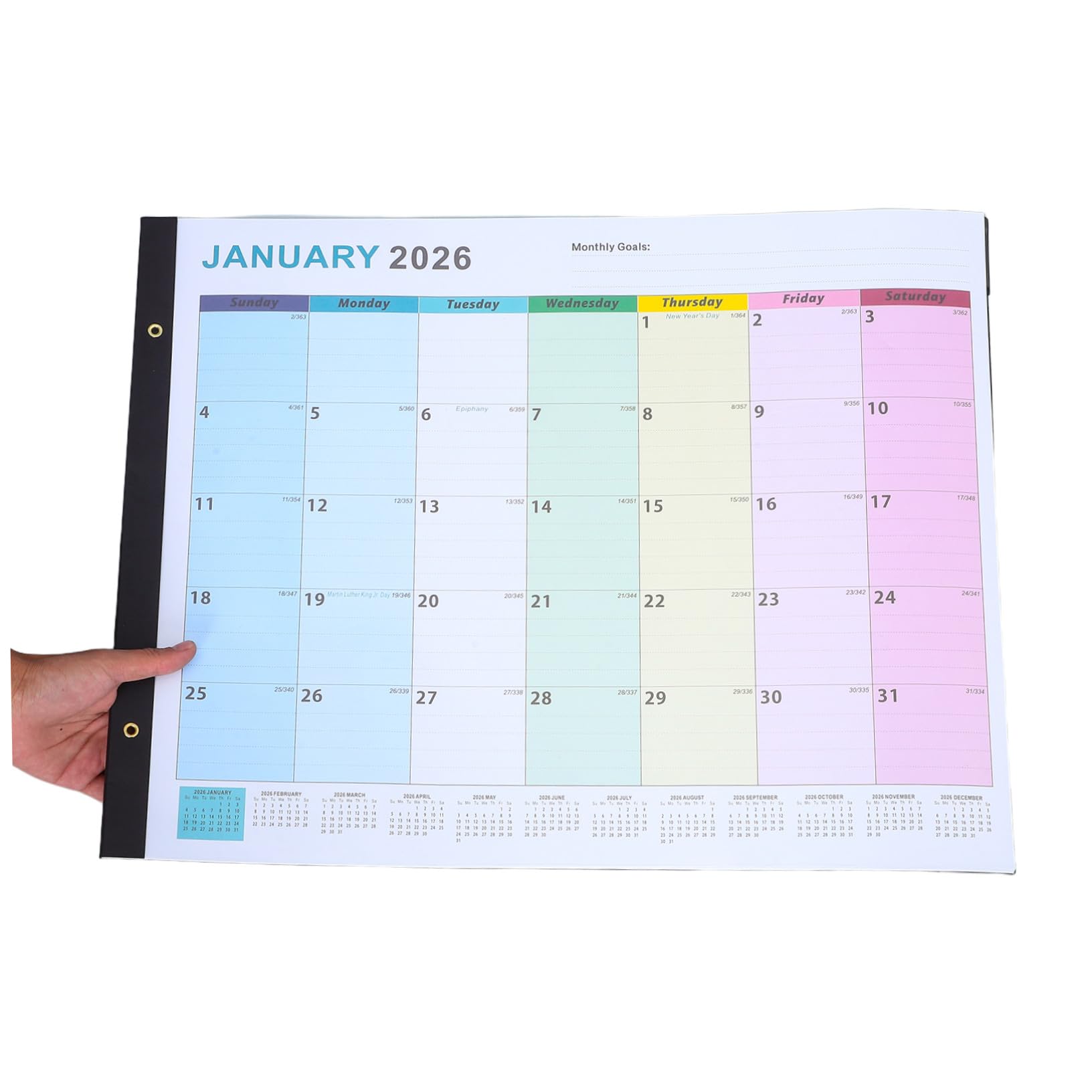 Veemoon Calendario da Parete Grande Planner Mensile Poster Verticale Calendario da Appendere Ufficio Casa Annuale Oversize