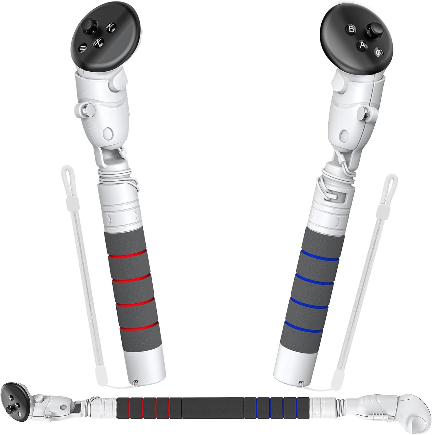 Handle Attachment Compatible with Meta Quest 3/3S/Oculus Quest 2/ Rift S VR Accessories 4-in-1, YUANHOT VR Gorilla Tag Long Arms Extension Grip, Compatible with Beat Saber/Golf Club Game