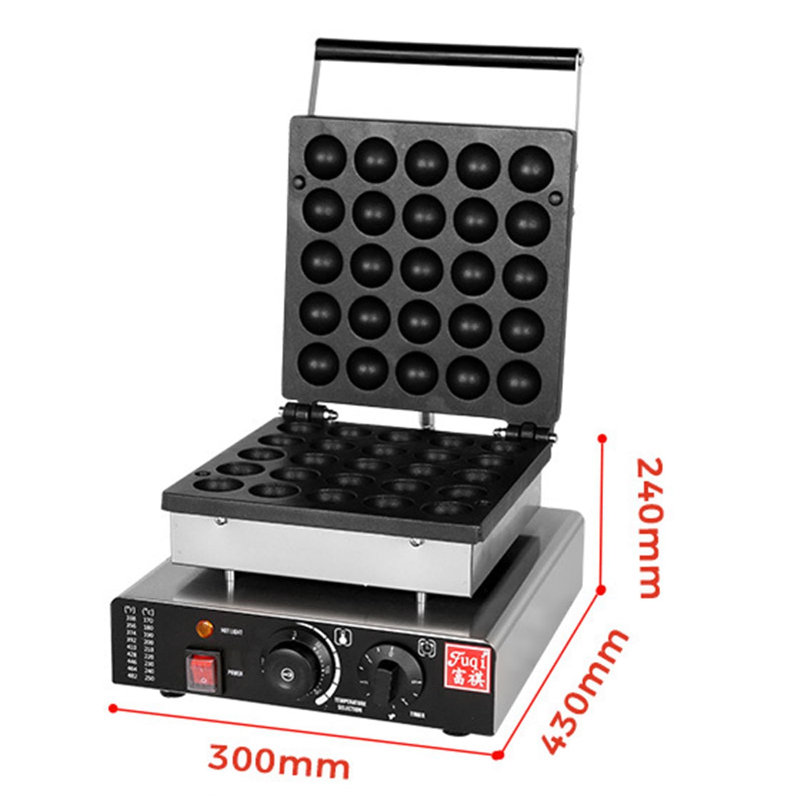 Machine à crêpes électrique antiadhésive, 1750 W, mini machine à crêpes hollandaises pour la cuisson des crêpes, muffins, poffertjes, température réglable de 50 à 300 ℃
