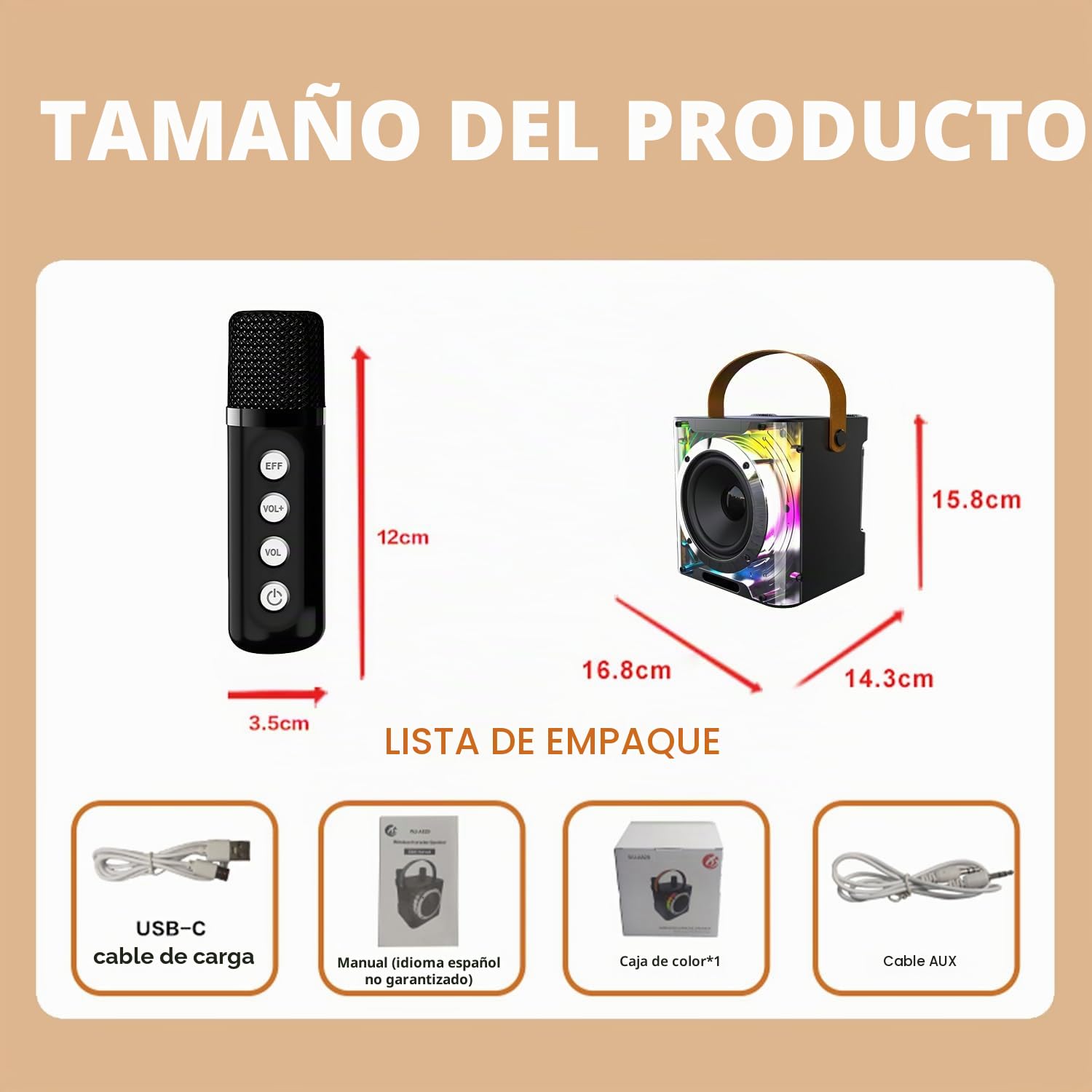 Karaoke 2 Microfonos Inalambricos, Altavoz Bluetooth con Microfono Recargable para Infantil, Portátil Sistema PA de Karaoke con Luces LED para Fiestas y Reuniones en el Hogar, Regalo para Niños