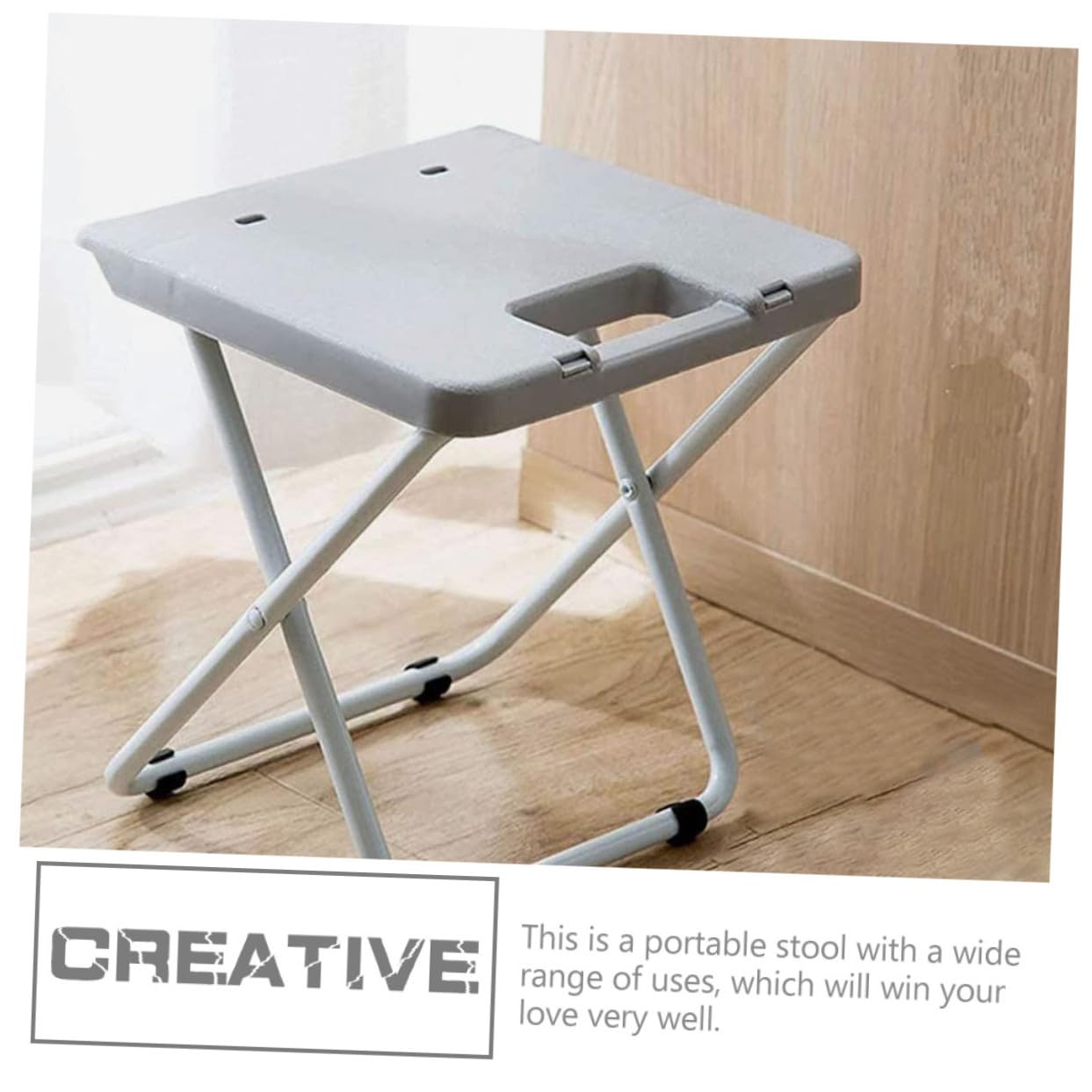BESPORTBLE Sgabello Pieghevole Portatile in PP e Ferro Resistente e Leggero per Giardino Cucina e Campeggio Sedia Compatta da Esterno e Interno Facile da Trasportare per Pesca e Viaggi