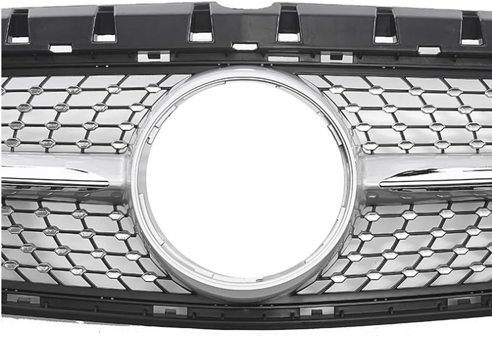 Diamond Style Silver Grill GTR Style Front Bumper Grille Mesh Hood for Mercedes B Class W246 2012-2014 B180 B200 B260 Pre-facelift