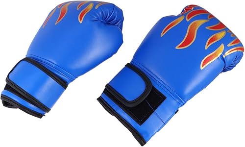 VICASKY Guantes de boxeo para niños, guantes de entrenamiento de PU, diseño de llama para niñas, almohadillas al azar