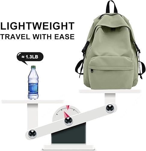 Miniatura 2 de UPPACK Mochila ligera para la escuela, mochila impermeable para estudiantes de secundaria, B-verde, Mochilas tipo mochila