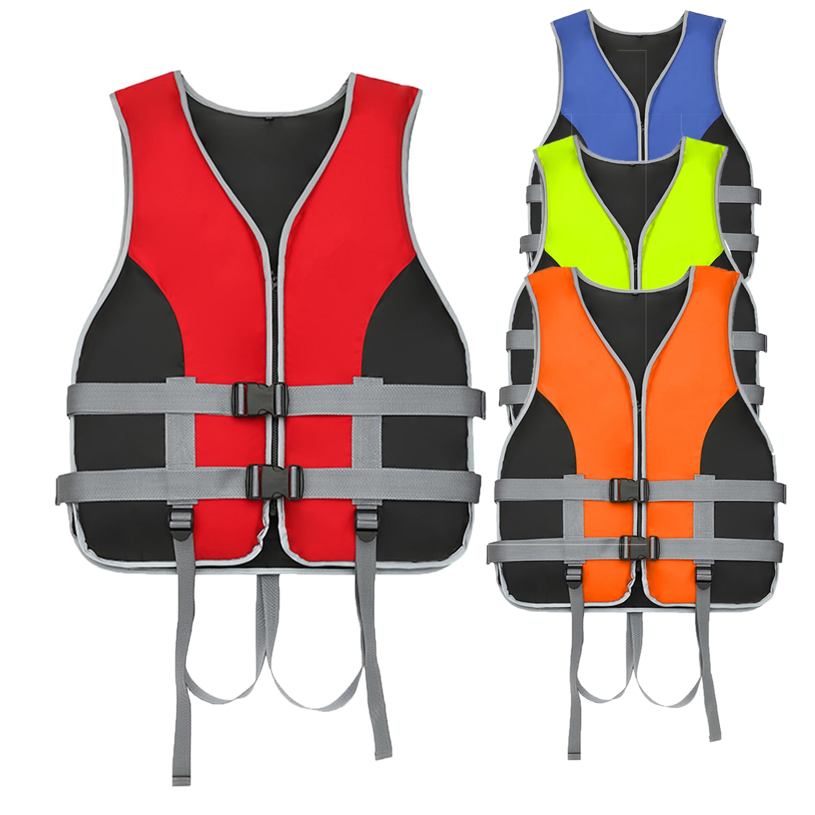 Generico Giubbotto di Salvataggio Salvagente per Adulti Regolabile Galleggiante Aiuto al Galleggiamento in Schiuma con Fischietto, Vest per Kayak Nuoto Aiuto Sport Acquatici all'aperto