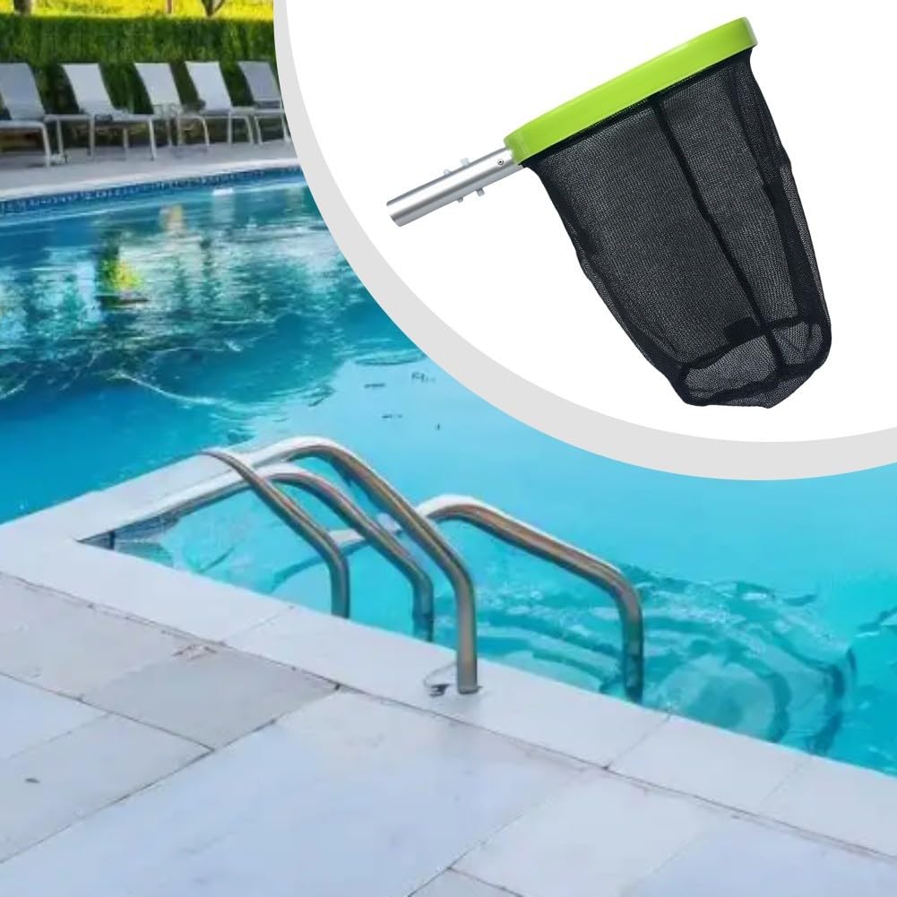 Épuisette de piscine, cadre en aluminium pour enlever les débris, maille verte pour piscines creusées et hors sol