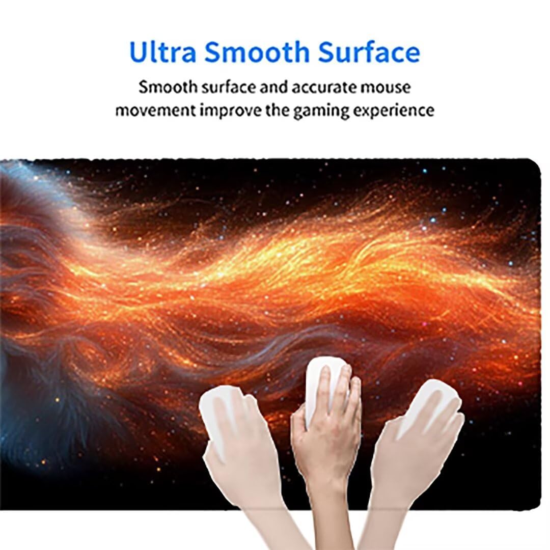 Negro Alfombrilla Gaming Gato Alfombrilla Ratón XXL 160 x 80 cm, Extendido Lmpermeable Antideslizante Gaming Mouse Pad Mejora la Precisión y la Velocidad, para Jugadores, Escritorio Decor T-5136