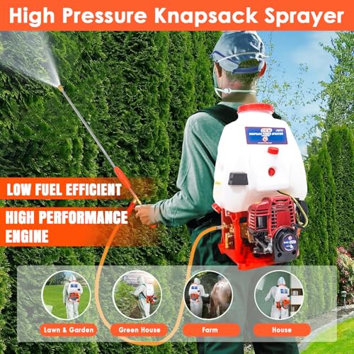Image of OEM 25L Engine Power Sprayer Agricultural High Pressure Backpack Sprayer | 4-Stroke Gx35 Engine | Ideal For Pesticides And Insecticides | Low Fuel Consumption,Red