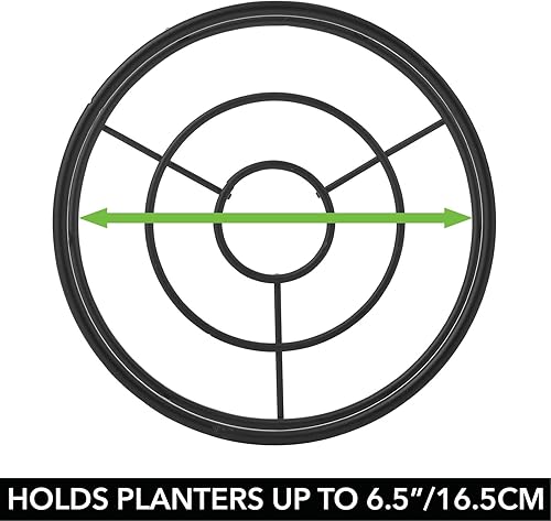 Miniatura 6 de mDesign Soportes de metal para plantas para interiores y exteriores, soporte moderno para plantas con patas de horquilla para flores, plantas,