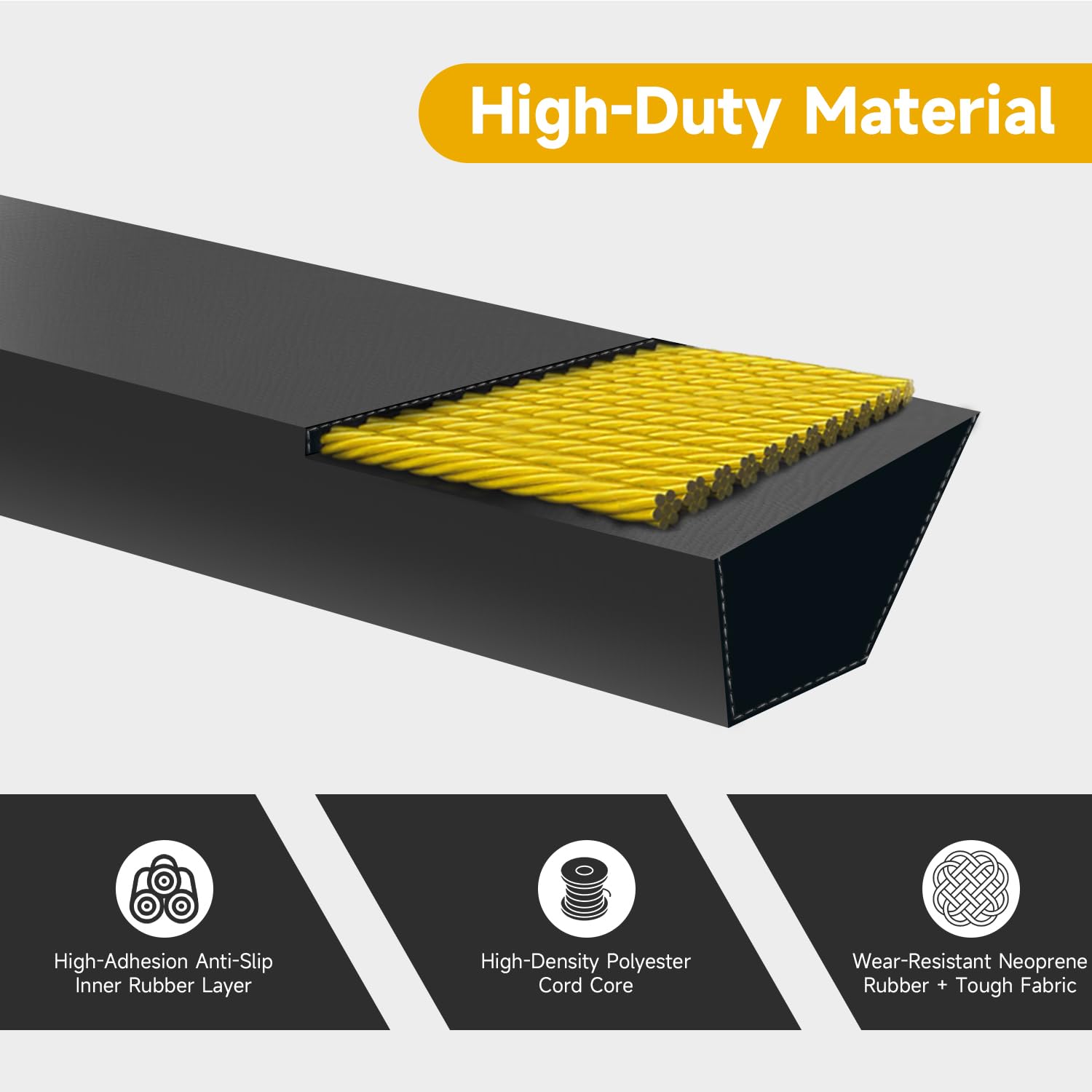 Correa trapezoidal de repuesto compatible con cortacéspedes Landpride AT2672 FDR1560 FDR1672 FDR2572 FD1560 Reemplazo: 816-116C 816116C