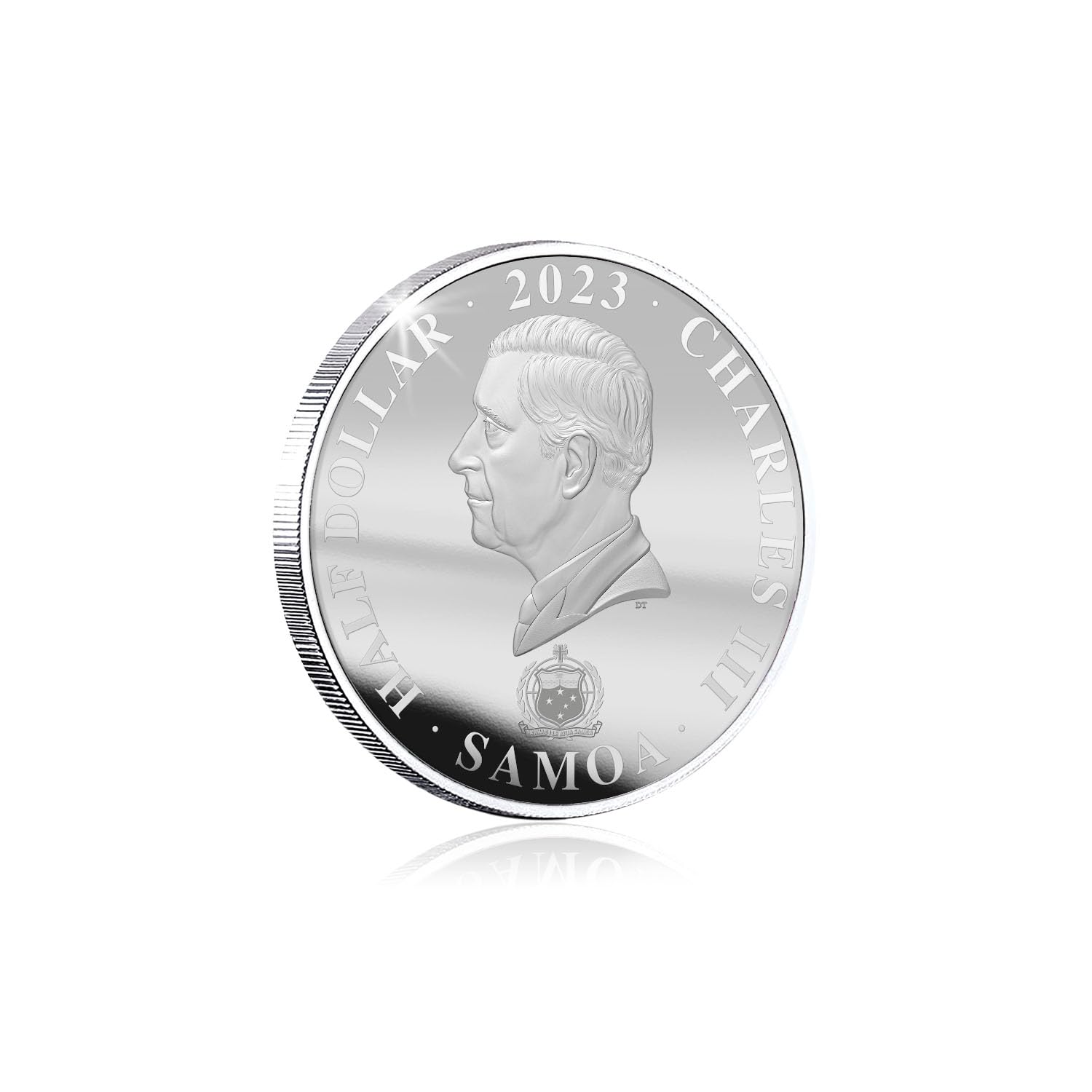 The Koin Club NASA 50mm Silver Plated Coin 2023 Samoa Half Dollar Limited Edition - Apollo 11