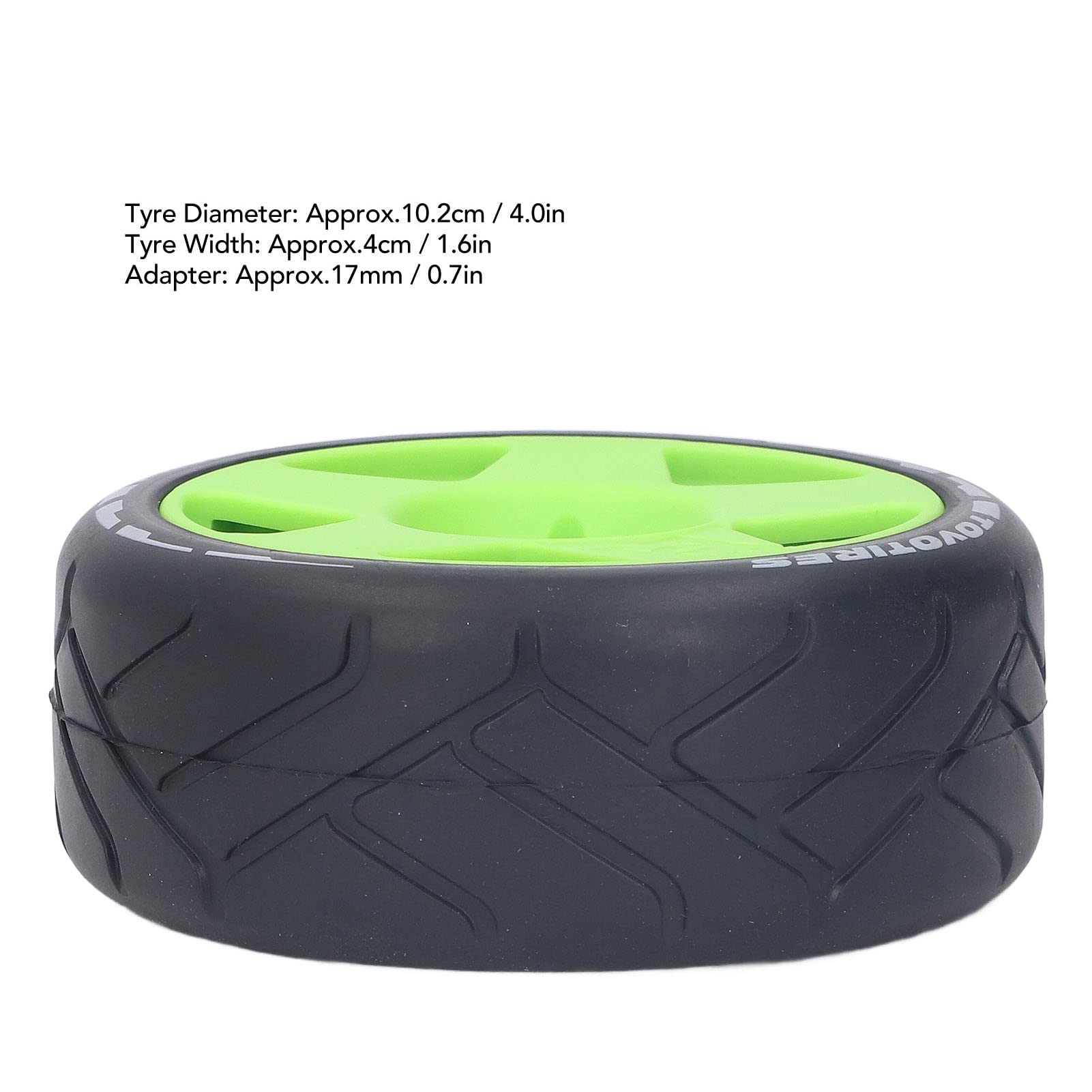 Rimes de Ruedas de plástico para Carreras 1/8 RELAS RC RC con neumáticos de Goma de Agarre Fuertes 4 pcs (Verde)