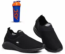 Tênis Ortopédico Unissex Tipo Meia Ascension + Coqueteleira Marinho e Laranja | Calce Fácil, Leve, Confortável – Ideal para Caminhada, Academia e Uso Diário