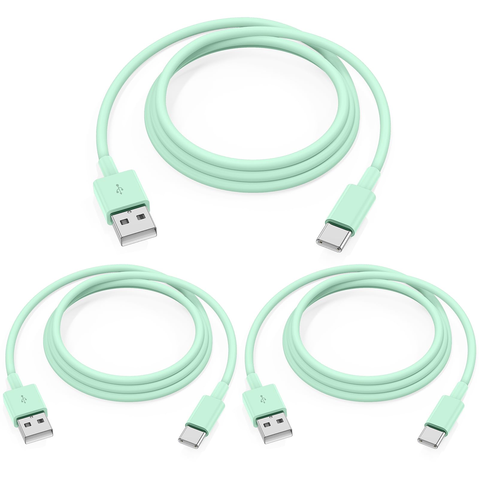 3Pack Car Carplay Cable for iPhone 16 15 Pro Max 15 Car Charger Cord,3FT[Apple MFi] USB A to USB C Cable Carplay Adapter Cord Fast Charging for iPhone15 16 Plus,iPad Pro13/11,iPad Air 5/4-Light Green
