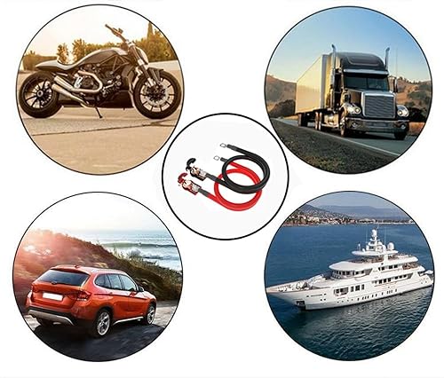 Miniatura 7 de Cable de batería de calibre 6 AWG con conectores de terminal de batería con terminales de 38", cable de batería de cobre puro rojo + negro de 1.5