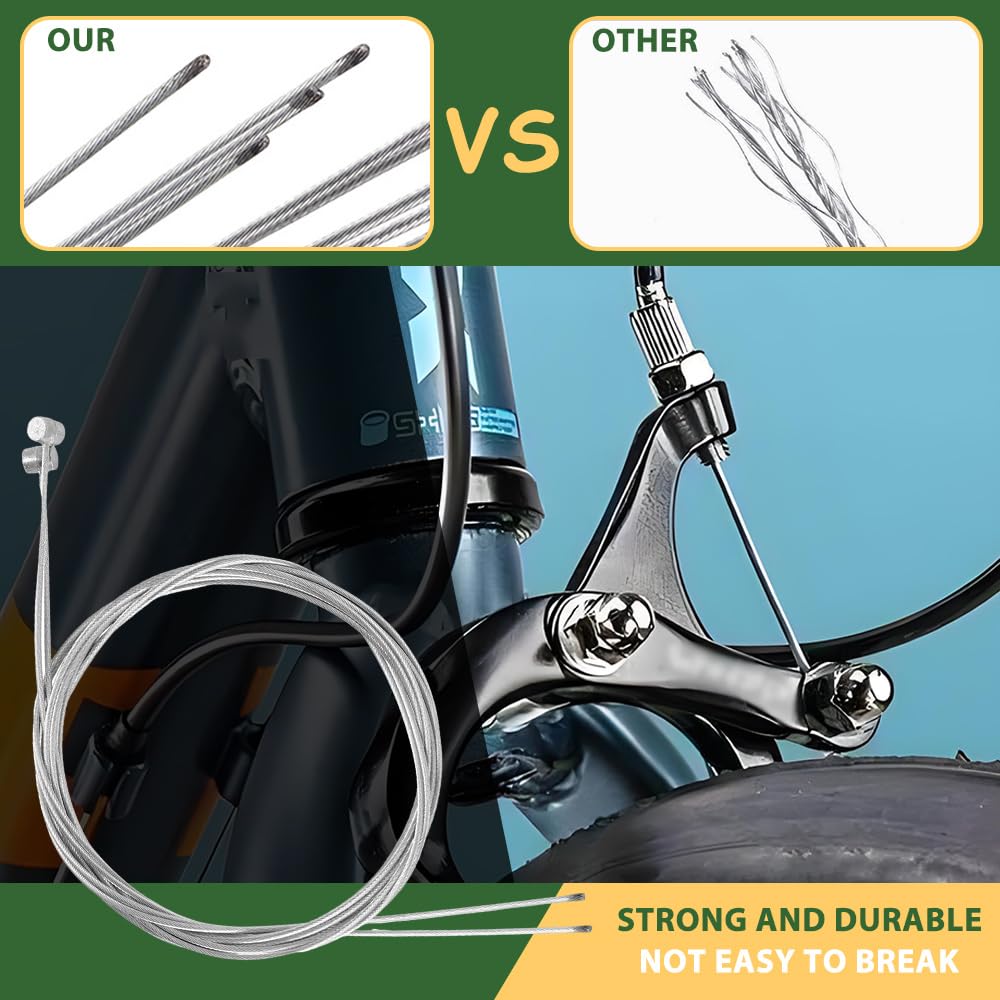 2 Pezzi Cavo Freno Bici - Accessori di Ricambio per Cavi Freno Bicicletta Standard Universali, Set di Cavo Freno Anteriore e Posteriore per Bicicletta per Bici da Strada, Mountain Bike