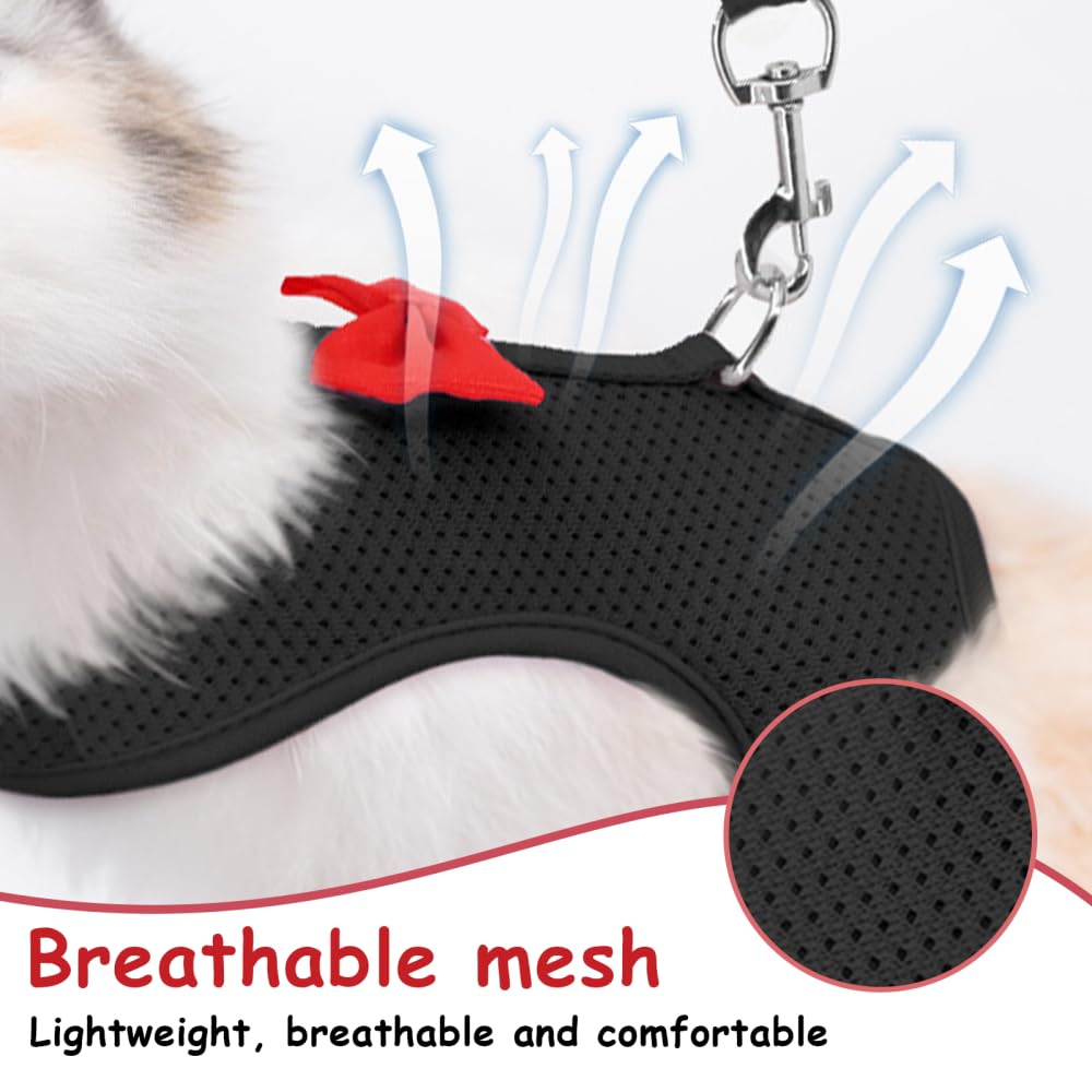 Harnais Laisse Lapin Réglable, Gilet Marche Lapin en Maille Respirante, Gilet Nœud Papillon Formel pour Lapin Chaton Cochon d'Inde Chinchillas